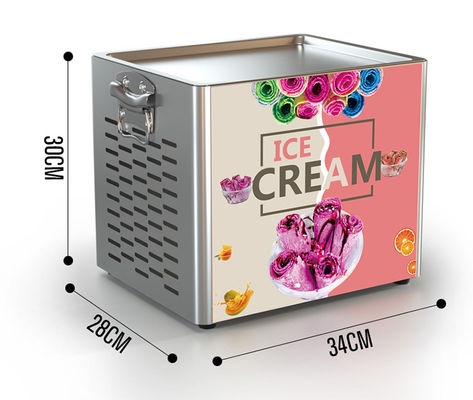 acheter Fabricant de glaçons commerciaux Remuer machine à glaces frites en acier inoxydable avec une poêle carrée unique fabrication en ligne