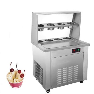 Machine à faire de la crème glacée en rouleau de la place thaïlandaise Yogurt Machine à faire du yaourt avec grattoir